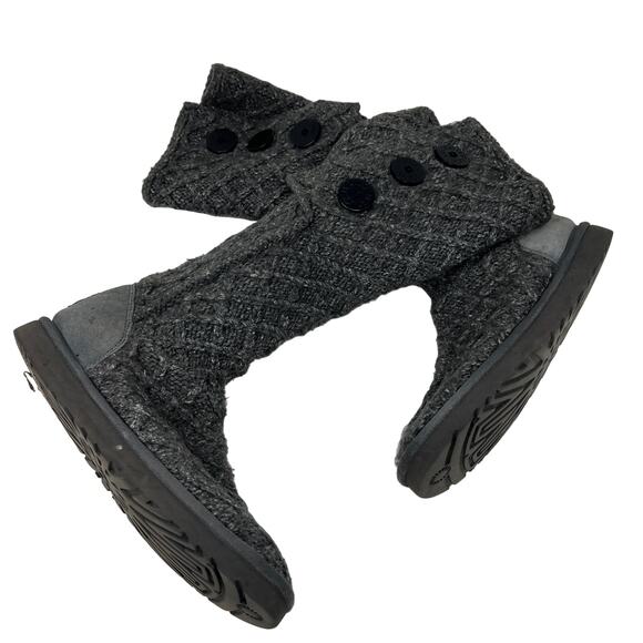Ugg Australia Knit Sweater Boot Gray Casual Tall - 10 - Picture 1 of 9